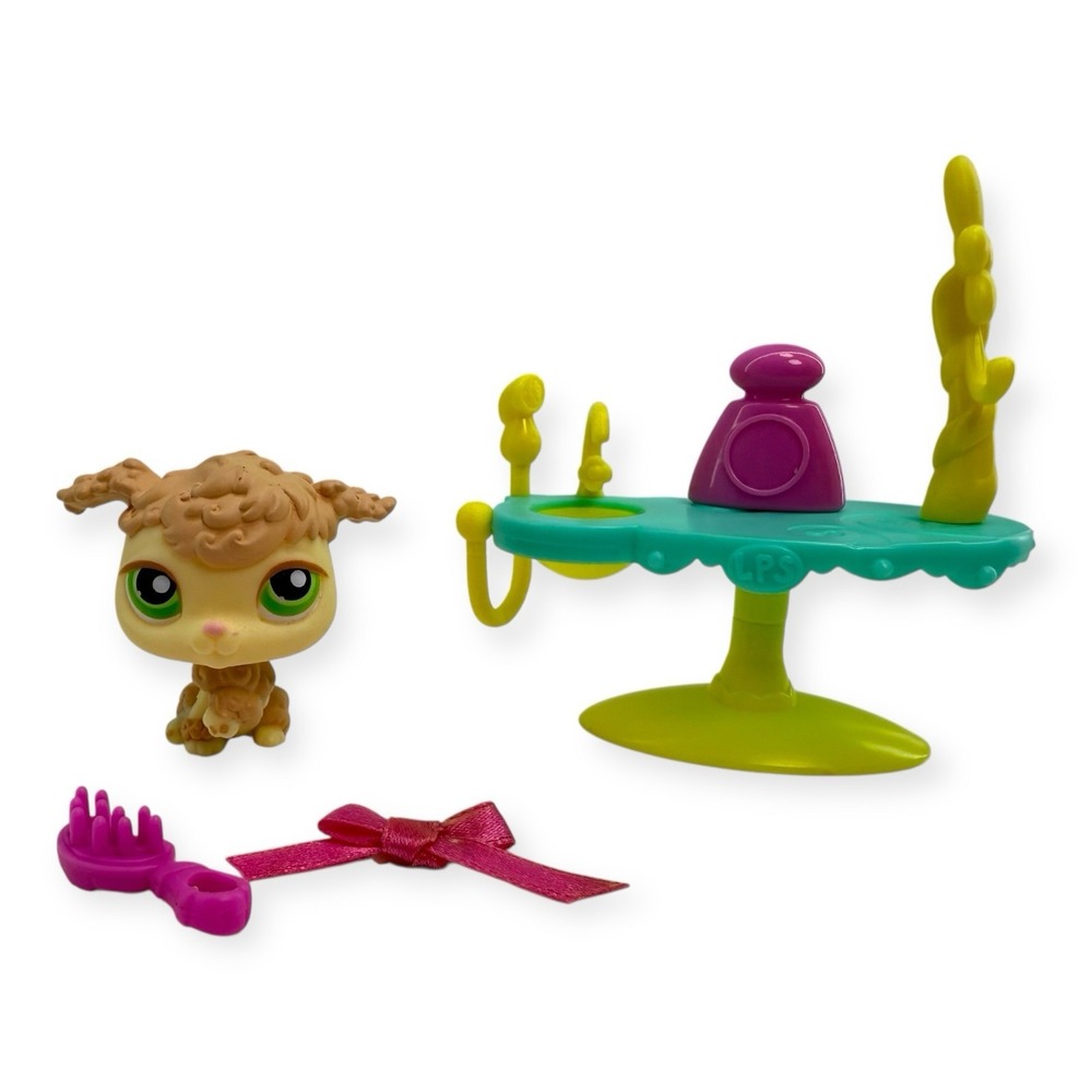 2006 Littlest Pet‎ Shop Poodle #146 Super Sassy Set Complete w/ Grooming Station